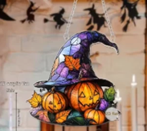 Pumpkin Hat Acrylic Suncatcher