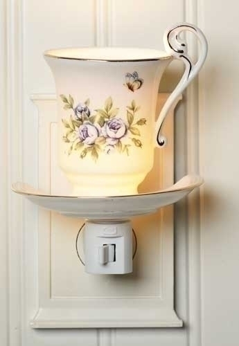 Teacup with Blue Roses Night Light