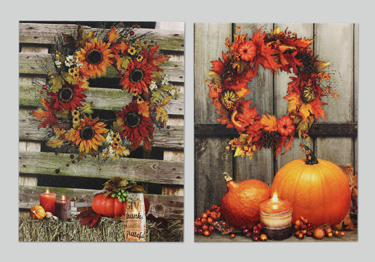 Lighted Canvas W/Fall Scene Canvas Picture