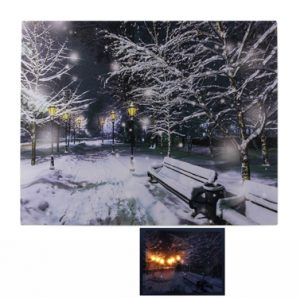 Lighted Winter Scene Canvas