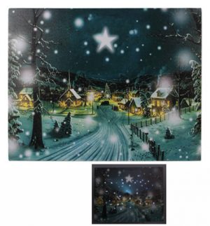 Lighted Winter Scene Canvas