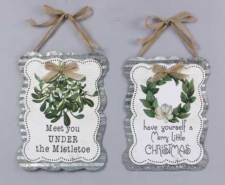 Metal Mistletoe Sign 2 Ast (sold separately)