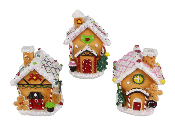 Resin Gingerbread House 3 asst (sold separately)
