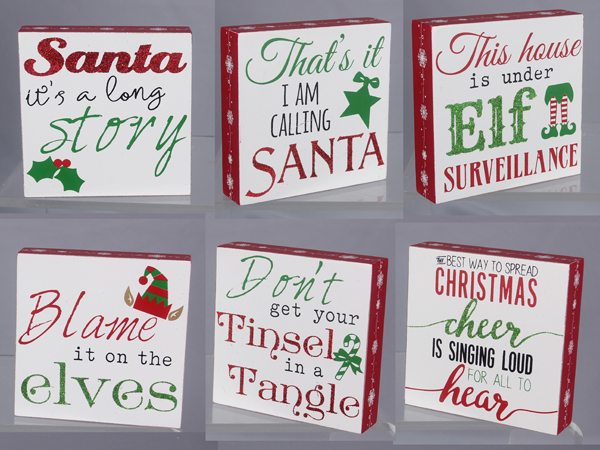 Christmas Box Signs 6 asst (sold separately)