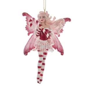 Red Fairy With Candy Cane Ornament