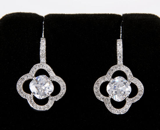 CZ Clover Earrings