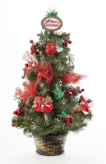 23" Fully Decorated Red Christmas Tree