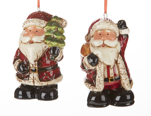 Ceramic Santa Ornament (sold individually)