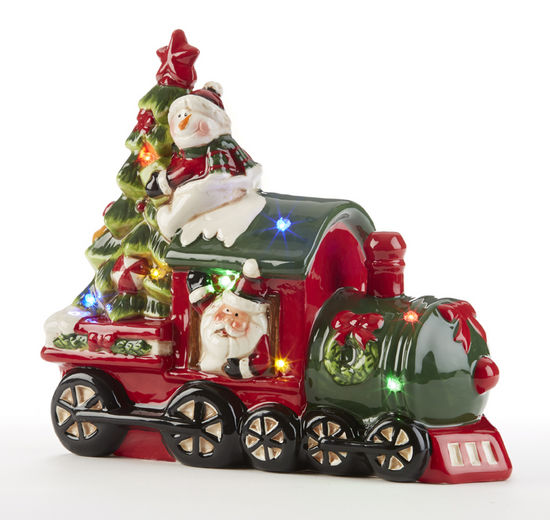 8.1 x 7.2" Porcelain LED Chr Train