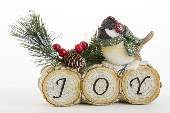 Resin Pine Joy Log Bird