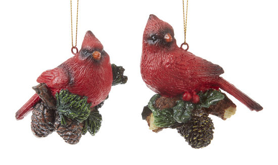 3" Resin Cardinal Ornament, 2 Asst (sold separately)