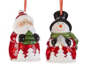 3.6" LED Red Christmas Ornament, 2 asst. (sold separately)