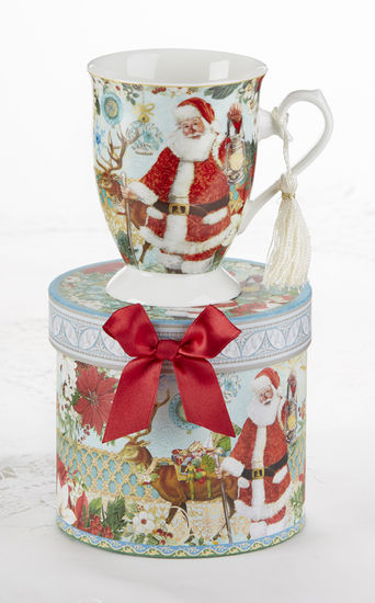 4.6" Porcelain Mug in Gift Box, Santa