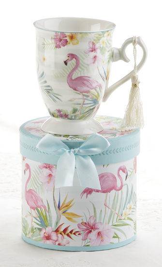 4.6" Porcelain Mug/Gift Box, Flamingo