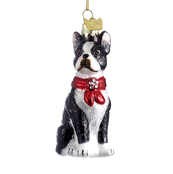 Boston Terrier Glass Ornament