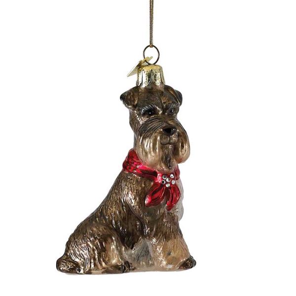 Schnauzer Glass Ornament