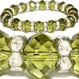 Forest Green Crystal Stretch Bracelet